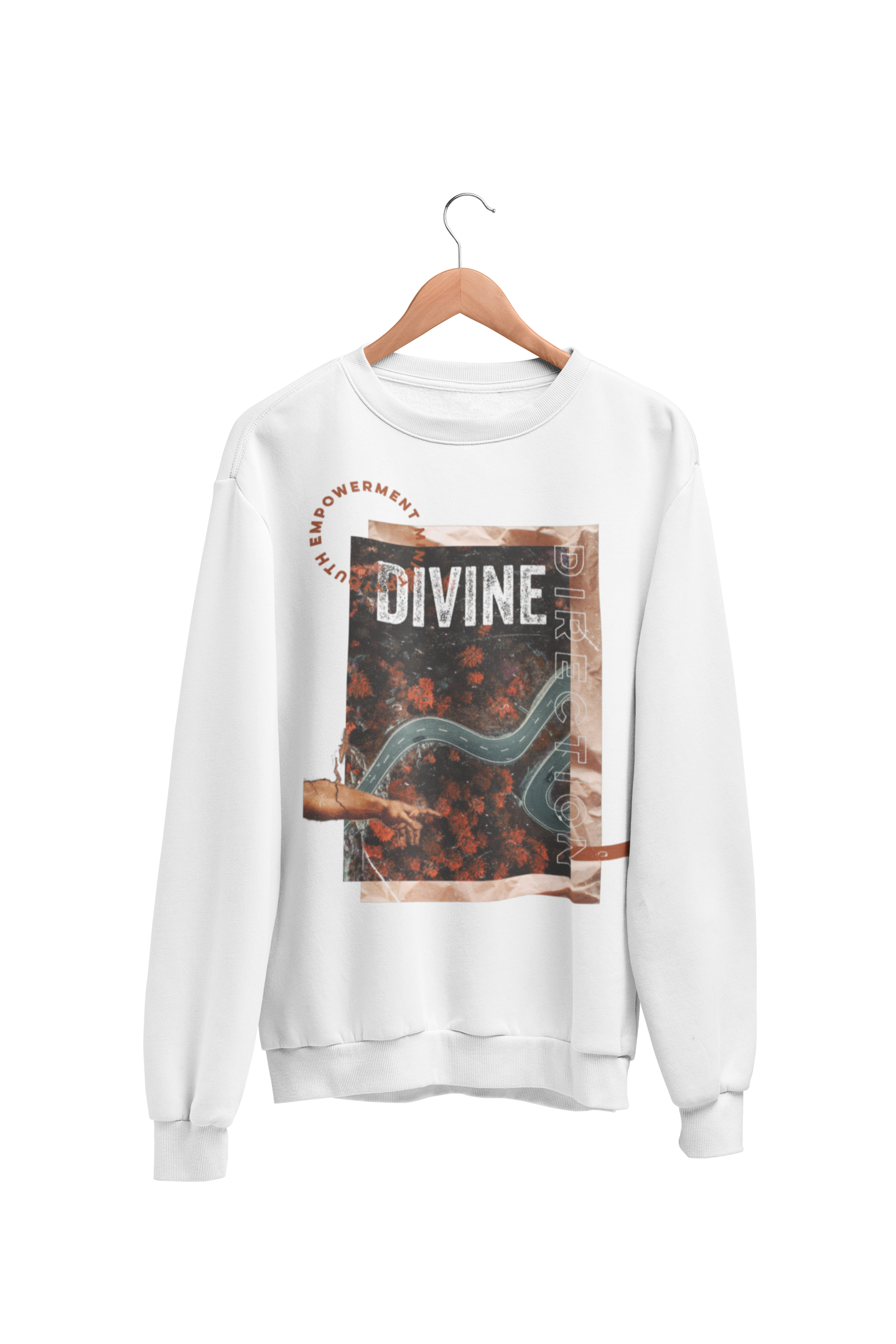White YEM Divine Direction Crewneck Sweatshirt 